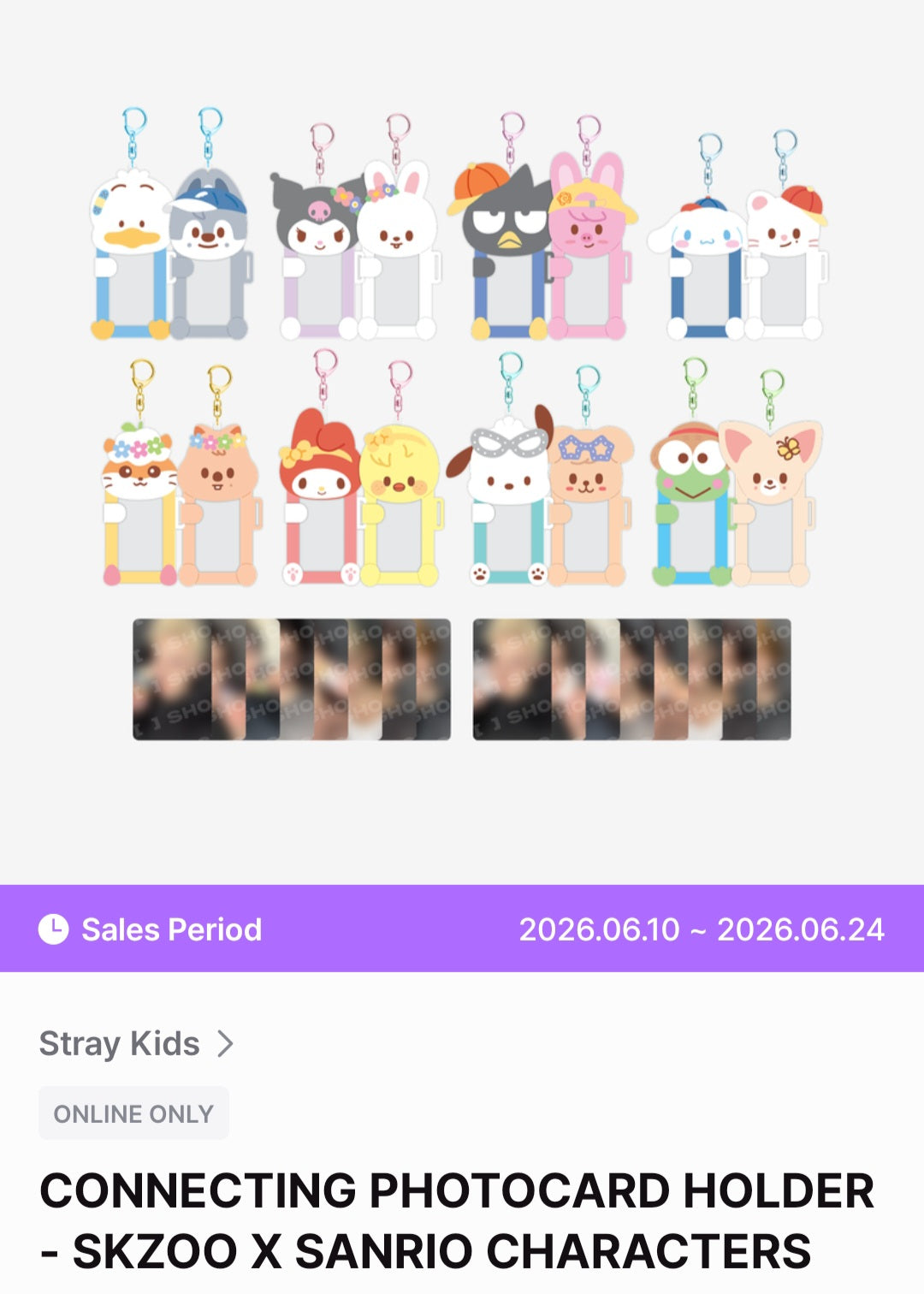 Connecting Photocard  holder SkzooxSanrio