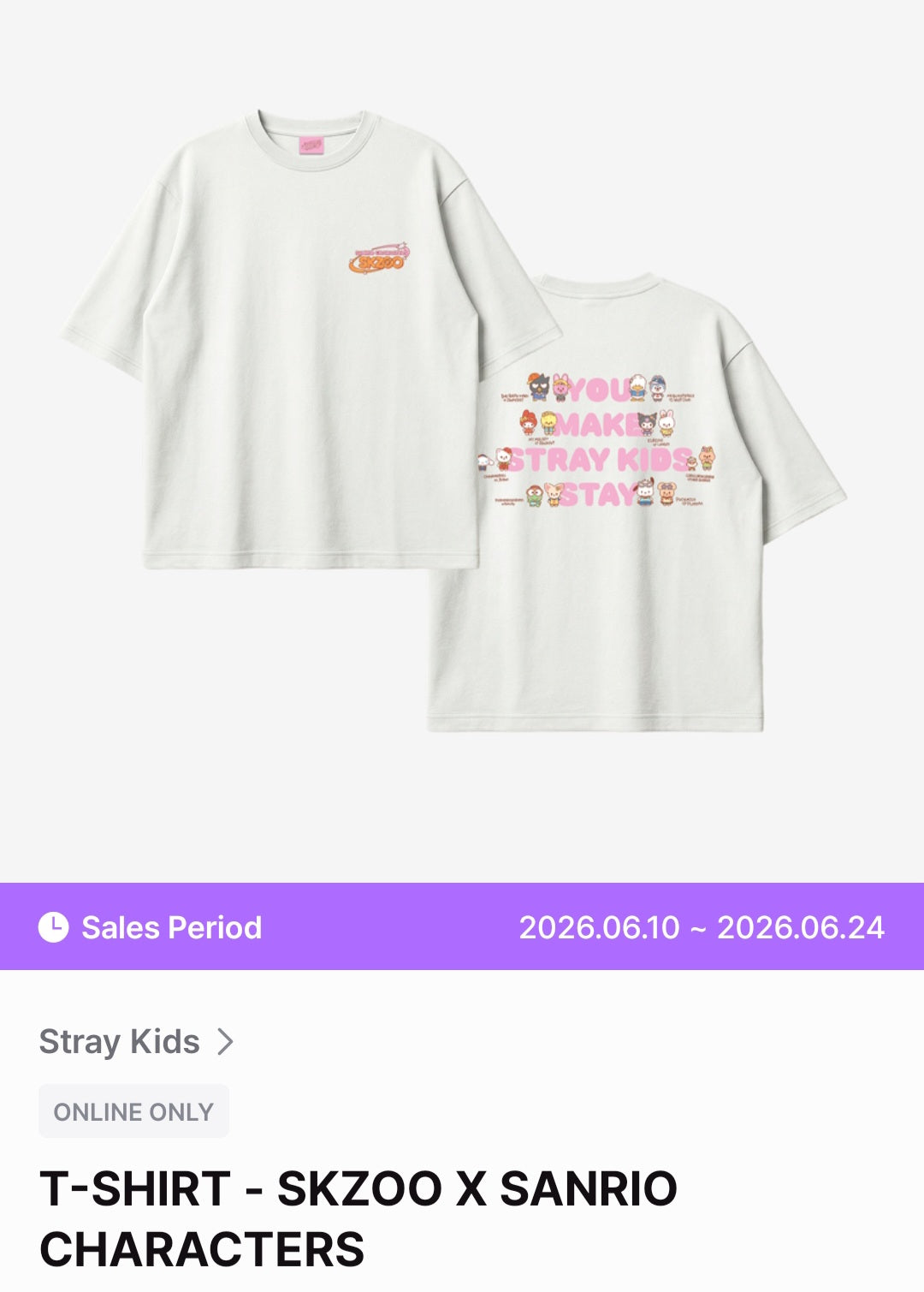 Skzoo x Sanrio T-shirt